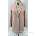 Langer hellrosa Blazer für Damen